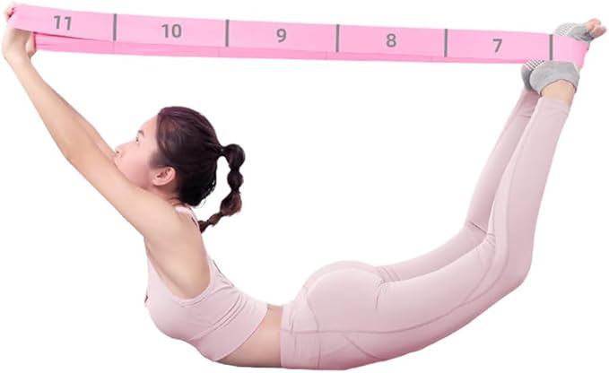 11 Loops Stretch band - Yoga, Pilates, Ballet, and Physical Therapy Stretching strap for Flexibility, Leg Stretching, and Exercise - Durable Stretching equipment for Dance and Fitness-GravixFit