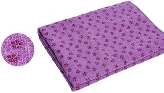 IBL-Yoga Towel, Hot Yoga Mat Towel - Sweat Absorbing Non-Slip for Hot Yoga, Pilates and Workout, 24x72 inches with Grip Dots (Purple)-GravixFit