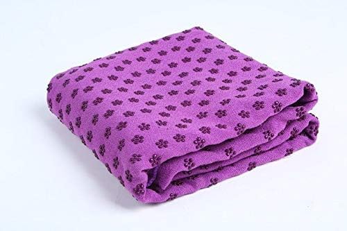 IBL-Yoga Towel, Hot Yoga Mat Towel - Sweat Absorbing Non-Slip for Hot Yoga, Pilates and Workout, 24x72 inches with Grip Dots (Purple)-GravixFit