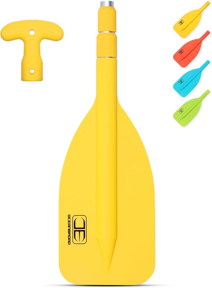 OCEANBROAD Telescoping Emergency Paddle 21''-42''(Assembling Required)/26''-54'' Aluminium Shaft for Kayaking Boating Canoeing River Tubing