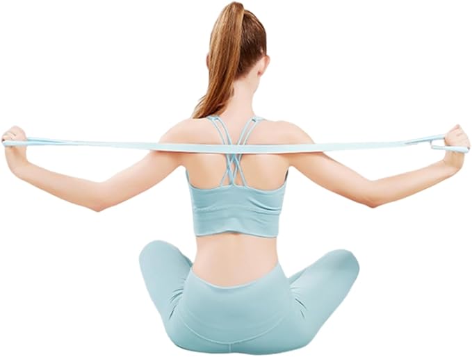 Figure 8 Resistance Band, Arm Back Shoulder Exercise Elastic Rope Stretch Fitness Band, Foot, Leg, Hand Stretcher, Arm Exerciser for Yoga Pilates Stretching Physical Therapy, Home Gym Workout-GravixFit
