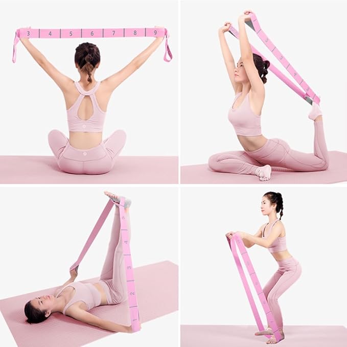 11 Loops Stretch band - Yoga, Pilates, Ballet, and Physical Therapy Stretching strap for Flexibility, Leg Stretching, and Exercise - Durable Stretching equipment for Dance and Fitness-GravixFit
