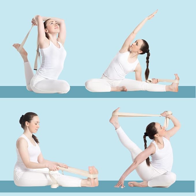 California Yoga Strap | Yoga Belt with Safe Adjustable D-Ring Buckle for Pilates | Stretching Strap | Exercise Bands | Physical Therapy | Improves Sitting Posture-GravixFit