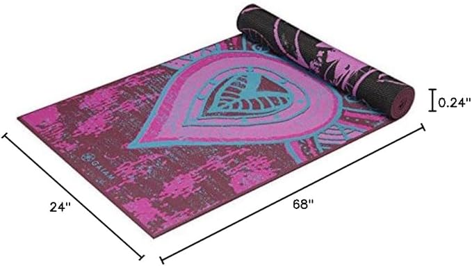 Gaiam Yoga Mat - Premium 6mm Print Reversible Extra Thick Non Slip Exercise & Fitness Mat for All Types of Yoga, Pilates & Floor Workouts (68" x 24" x 6mm Thick)-GravixFit