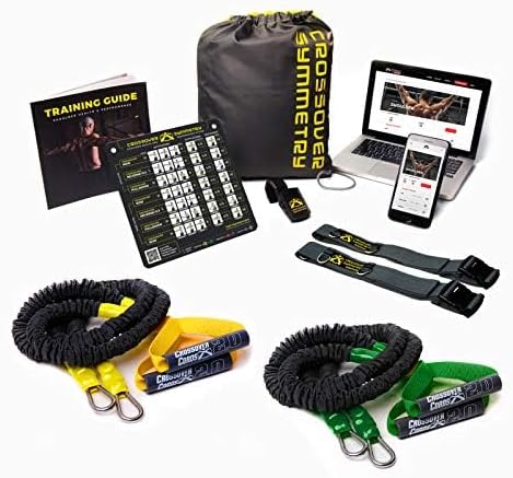 Crossover Symmetry Shoulder System Includes Two Sets of Resistance Bands Attachments Training Guide Exercise Chart Online Workouts for Home Fitness Rehab Rotator Cuff Exercises-GravixFit