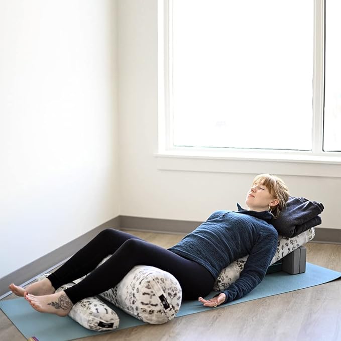 Hugger Mugger Round Yoga Bolster - Firm Round Shape, Higher Profile, Great Under Knees, Soft Support, Handmade in The USA-GravixFit