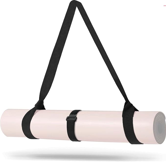 MRZZATA Yoga Mat Carrier Strap - Adjustable Thick and Wide Strap for Carrying Mat or Stretching, Black-GravixFit