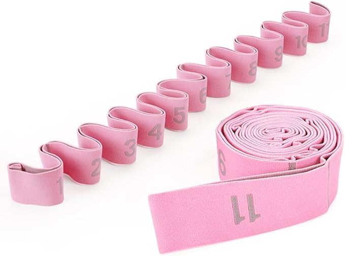 11 Loops Stretch band - Yoga, Pilates, Ballet, and Physical Therapy Stretching strap for Flexibility, Leg Stretching, and Exercise - Durable Stretching equipment for Dance and Fitness-GravixFit