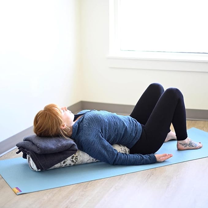 Hugger Mugger Junior Yoga Bolster - Narrower Profile, Very Firm, Great for Smaller Yogis, Heart-Opening poses or Under the Knees, Handmade in USA-GravixFit