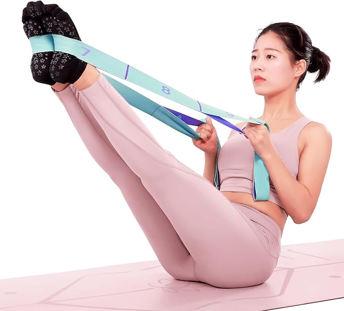 11 Loops Stretch band - Yoga, Pilates, Ballet, and Physical Therapy Stretching strap for Flexibility, Leg Stretching, and Exercise - Durable Stretching equipment for Dance and Fitness-GravixFit