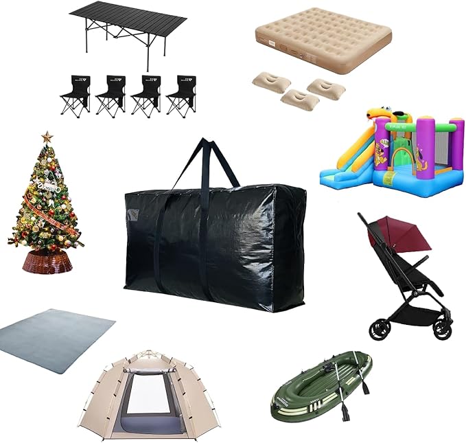 Extra Large Storage Duffle Bag with Zippers and Handles, Big Foldable Duffle Bag for Travel-GravixFit