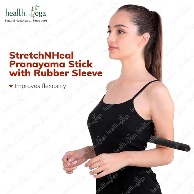 HealthAndYoga™ StretchNHeal Collapsible Multi-Use Wooden Yoga Stick - Regular and XL - Portable Posture Corrector Pole, Stretch Mobility Stick, Physical Workout Exercise Dowel-GravixFit