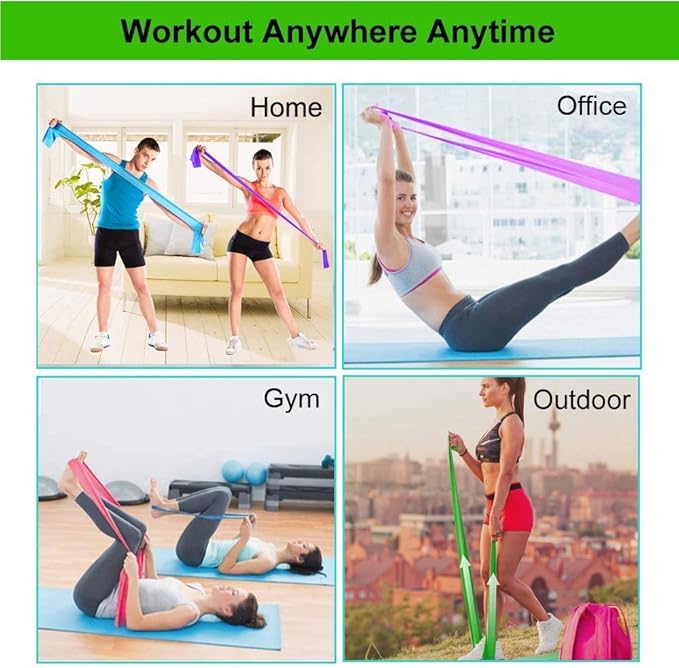 Resistance Bands, Elastic Exercise Bands for Working Out, Physical Therapy, Recovery, Yoga, Pilates, Strength Training-GravixFit