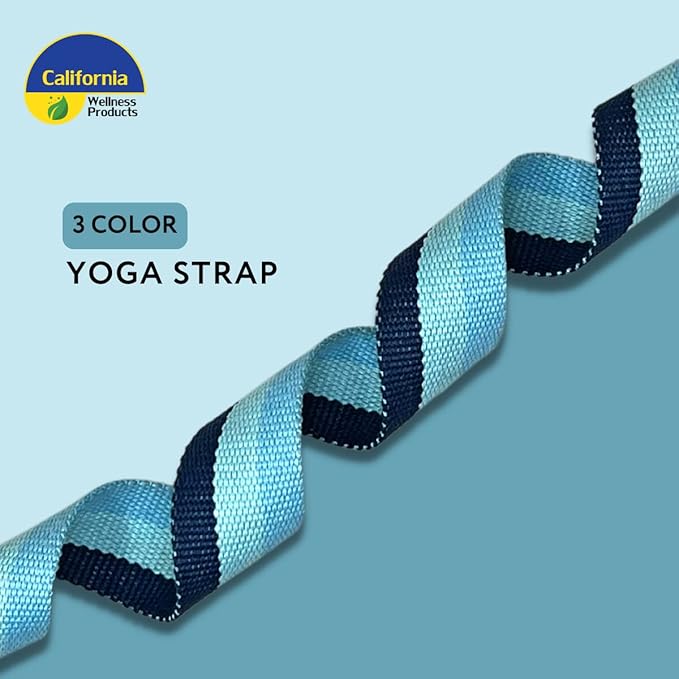 California Yoga Strap | Yoga Belt with Safe Adjustable D-Ring Buckle for Pilates | Stretching Strap | Exercise Bands | Physical Therapy | Improves Sitting Posture-GravixFit