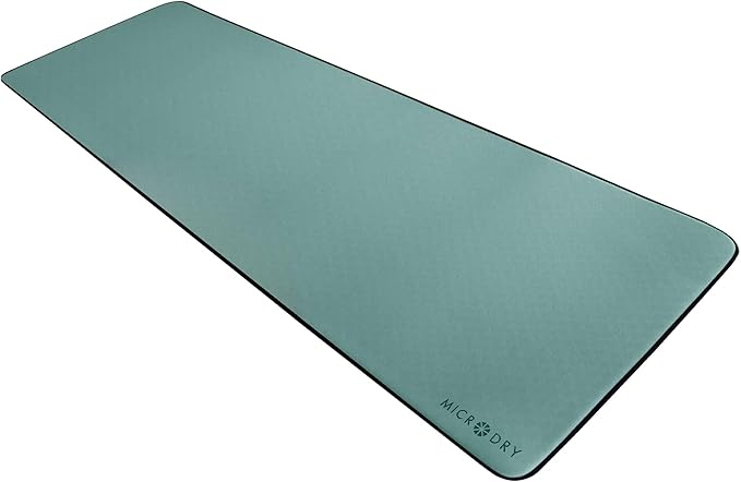 MICRODRY Deluxe Fitness Exercise Yoga Mat for Home & Gym, Extra Thick for High Impact Training, Multi Layered Skid Resistant Surface, Odor Neutralizing with Carrying Strap-GravixFit