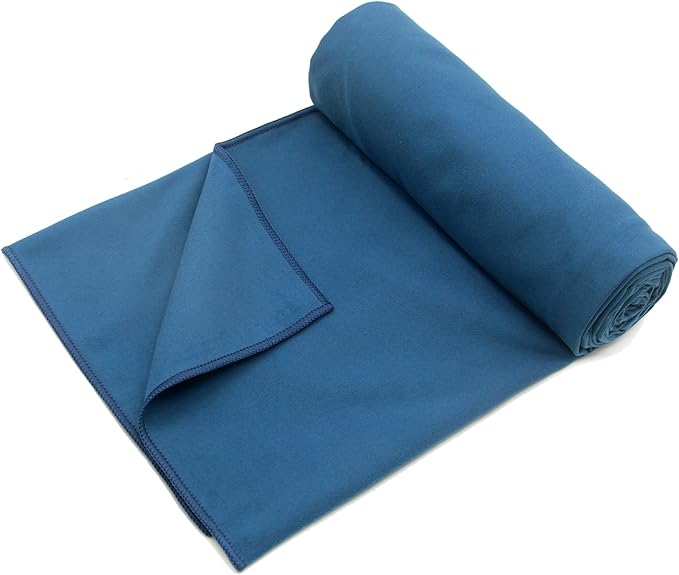 Eunzel Hot Yoga Towel Non Slip Yoga Mat Towel Non-Slip Sweat Absorbent Microfiber Towel for Hot Yoga, Pilates and Workout 72" x 26.5", Navy-GravixFit