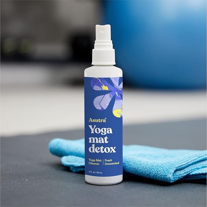 ASUTRA Yoga Mat Cleaner Spray (Fresh & Unscented), 4 fl oz - No Slippery Residue, Deep-Cleansing for Fitness Gear & Gym Equipment, Microfiber Towel Included-GravixFit