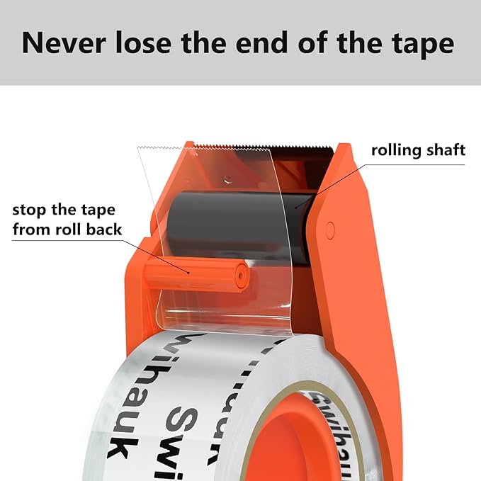 1.88 in x 66.6 YDs Clear Heavy Duty Packing Tape with Dispenser, Strong & Durable Shipping Tape, Packaging Tape, Packing Tape Dispenser for Packing Boxes, Moving Supplies, Shipping and Mailing-GravixFit