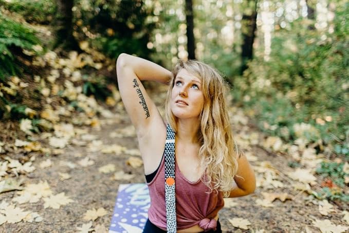 Yune Yoga Bowie Yoga Strap – 68" 100% Cotton Stretching & Carrying Strap with Metal D-Ring – Yoga Accessory for Pilates, Flexibility & Home Practice-GravixFit