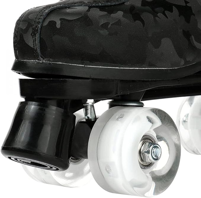 Roller Skates for Women and Men Cowhide High-Top Shoes Classic Double-Row Roller Skate Four-Wheel Roller Skates for Men Girls Unisex Christmas-GravixFit