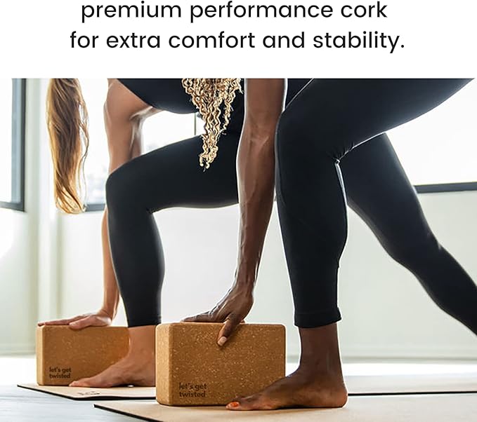 Premium Cork Yoga Blocks - Extra Large Yoga Block 2-Pack or Extra Tall 1-Pack for Inflexible Yogis | Natural, High-Density Cork for Superior Support & Stability | Optional Yoga Strap & Gift Box-GravixFit