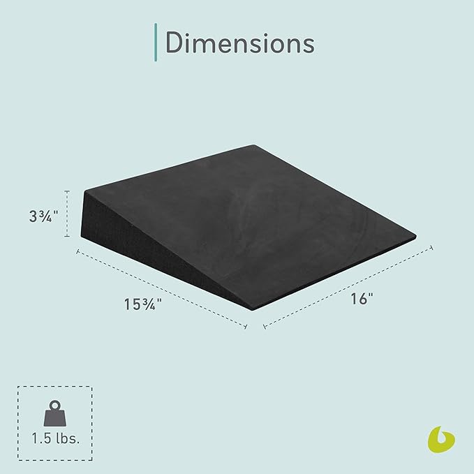 Balanced Body Large Foam Wedge, Pilates Reformer Accessory, Workout Wedge for Home Gym or Studio, Black-GravixFit