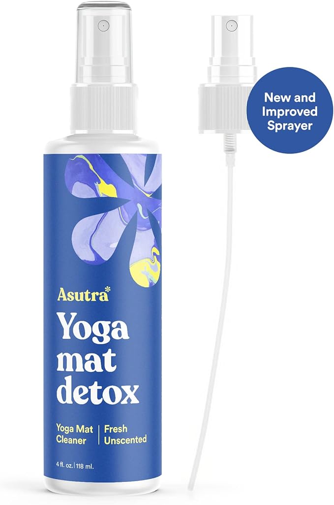 ASUTRA Yoga Mat Cleaner Spray (Fresh & Unscented), 4 fl oz - No Slippery Residue, Deep-Cleansing for Fitness Gear & Gym Equipment, Microfiber Towel Included-GravixFit