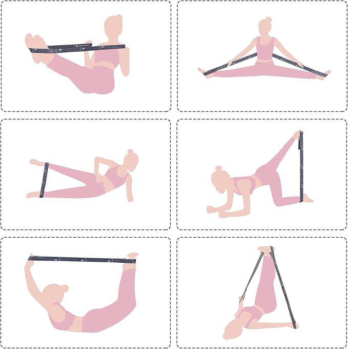Yoga Strap for Stretching - 8 Loops Stretching Strap - Essential Yoga Accessories for Flexibility and Enhanced Stretching - Ideal Stretch Strap in Yoga and Pilates-GravixFit