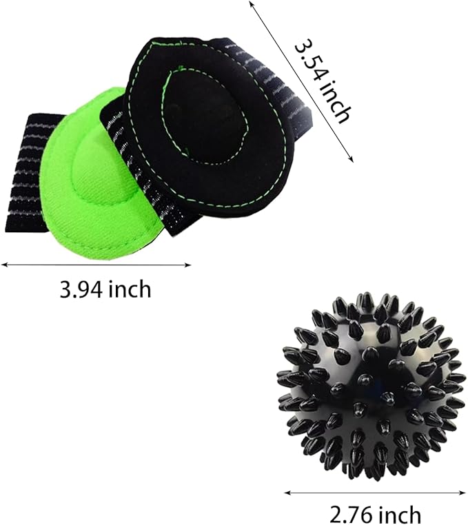 Gradient Fitness Therapy Stretching Belt, 12 Circle Multi Ring Stretching Belt (1.5 inches wide x 86.6 inches long), Therapy Equipment, Yoga Stretcher Strap,Leg Stretcher. Equipped with arch foot pads and pointed massage balls(BLACK)-GravixFit