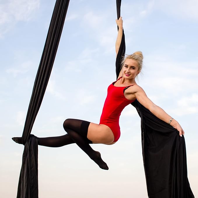 PRIOR FITNESS Aerial Silks Kit Colorful 9/15/20 Yards 40D Nylon Fabric Hammock Set With Hardware & Guide for All Levels Of Aerial Yoga Practice and Acrobatic Flying For Adults Aerial silk-GravixFit