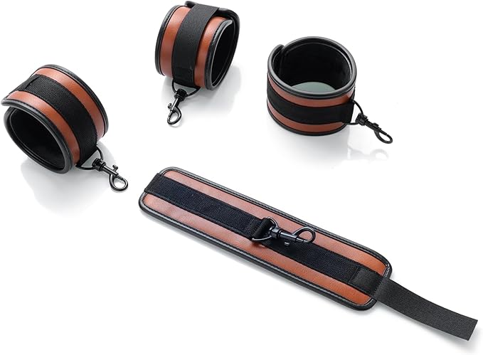 6pcs Black PU Adjustable Straps Sports Training Fitness Gear Home Yoga Set-GravixFit