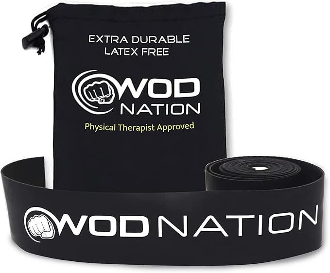 WOD Nation Muscle Floss Bands Recovery Band for Tack and Flossing Sore Muscles and Increasing Mobility : Stretch Band Includes Carrying Case-GravixFit