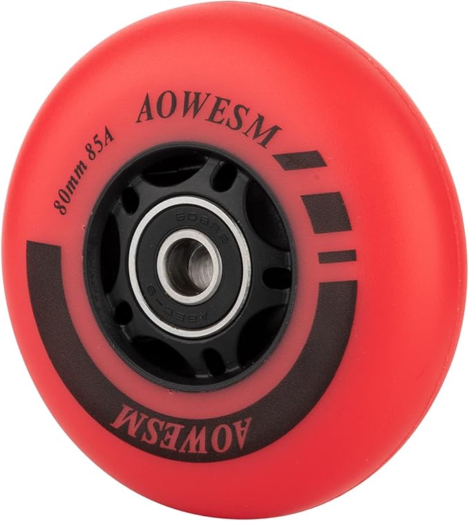 AOWESM Inline Skate Wheels 80mm 76mm 72mm 85a Outdoor Indoor Black Blue Red Roller Hockey Blades Replacement Wheels w/Bearings ABEC-9 and Floating Spacers (8-Pack)-GravixFit