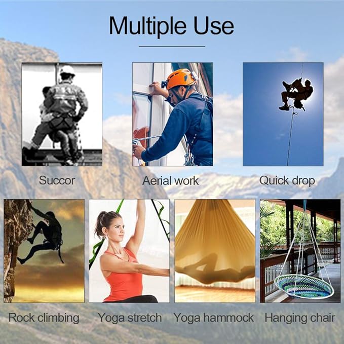 KIKIGOAL 2pcs Safety Daisy Chains Strong Climbing Strap Adjustable Nylon Strap Rope Yoga Pilates Stretching Straps-GravixFit