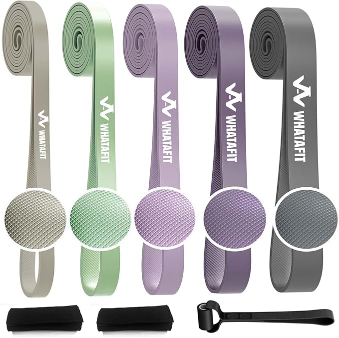 WHATAFIT Resistance Bands, Pull Up Assistance Bands, Exercise Bands, Workout Bands Set for Men and Women Home Fitness, Body Stretching, Strength Training, Physical Therapy-GravixFit