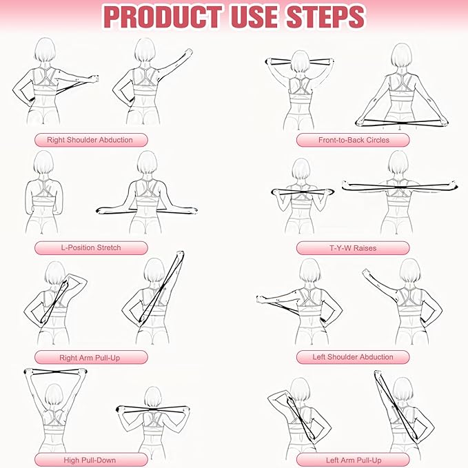 Resistance Bands, Figure 8 Exercise Bands for Women Men, Arm Back Elastic Rope for Glutes,Back,Fullbody Yoga Pulling Rope, Gift for Sports Lover/Beginner (25 lbs)-GravixFit