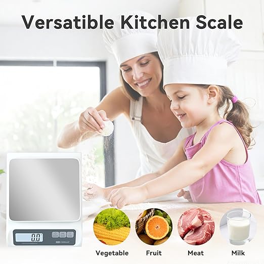 13lb/0.1g Precision Digital Food Scale - Meal Prep Kitchen Baking & Espresso Coffee - Gram Scale with Stainless Steel Platform & LCD Display-GravixFit