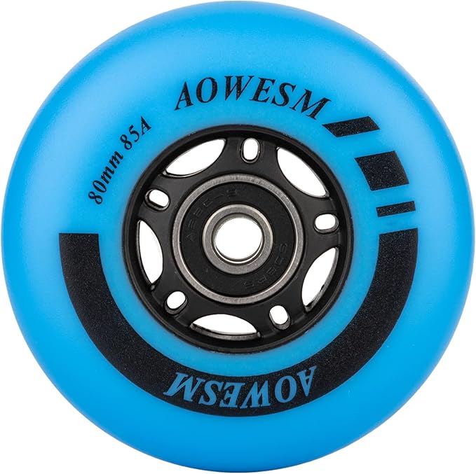 AOWESM Inline Skate Wheels 80mm 76mm 72mm 85a Outdoor Indoor Black Blue Red Roller Hockey Blades Replacement Wheels w/Bearings ABEC-9 and Floating Spacers (8-Pack)-GravixFit