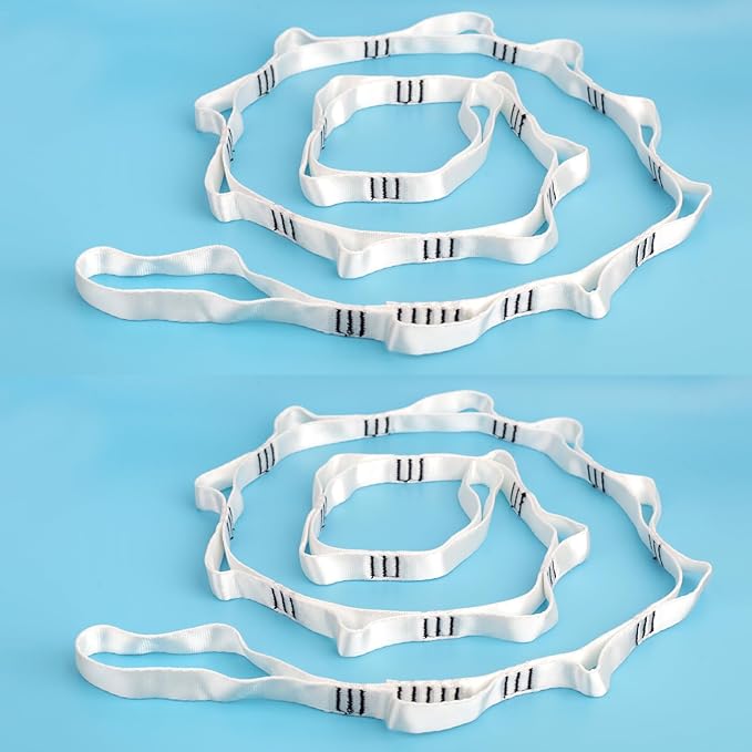 10PCS Nylon Daisy Chain Straps 23 KN for Aerial Yoga Hammock Swing Adjustable Aerial Silk Extender Hanging Rope for Aerial Yoga Belts 3.6FT 5.9FT Long-GravixFit