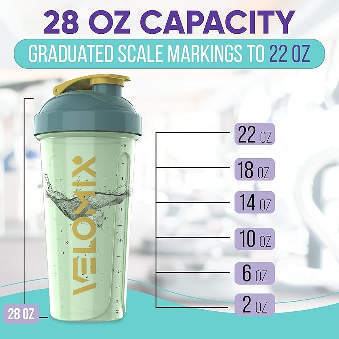 '-2 Pack- 28 oz Protein Shaker Bottles for Protein Mixes - 2x Wire Whisk | Leak Proof Shaker Cups for Protein Shakes | Protein Shaker Bottle Pack | Shakers for Protein Shakes-Soft Combo-GravixFit