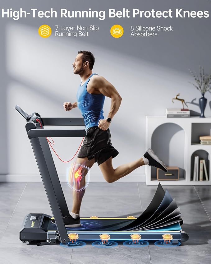 Walking Pad Treadmill with 12% Incline, 4 in 1 Folding Treadmill for Home/Office with Handle Bar, 2.5HP Under Desk Treadmills Portable Walking Pad with App & Bluetooth Speaker, 0.6-10MPH-GravixFit
