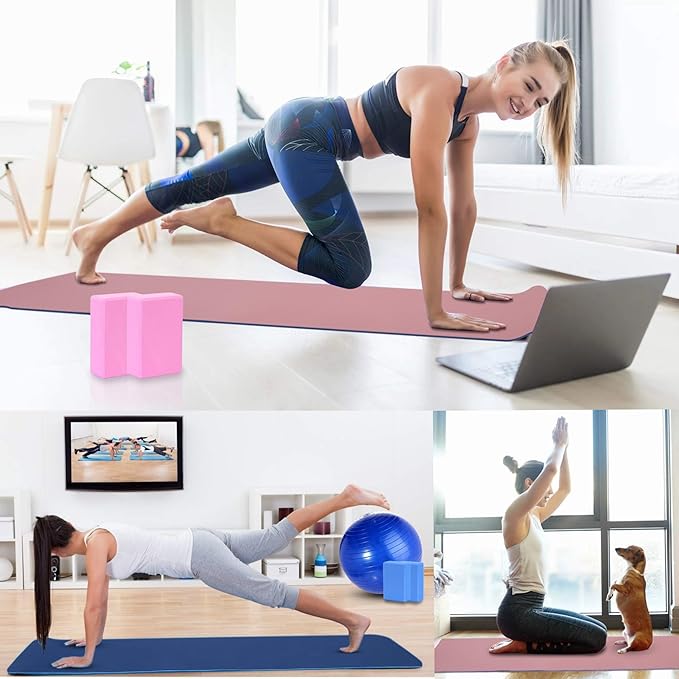 Yoga Starter Kit - 11-Piece Set with Yoga Blocks, Strap, Ball, Mat, Carrying Strap, Net Bag, Cooling Towel-GravixFit