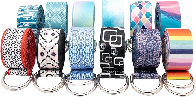 Yoga Exercise Adjustable Straps 8FT with Durable D-Ring for Pilates & Gym Workouts | Hold Poses, Stretch, Improve Flexibility & Maintain Balance-GravixFit