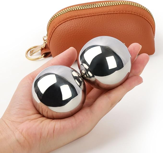 1.4lb, 2.2-inch Baoding Balls: Chinese Balls for Hand Therapy, Hand Massage, Tai Chi Balls, Meditation Balls — Suitable for Home/Office Exercise, Stress Relief, Anxiety Reduction, and as Holiday Gifts-GravixFit
