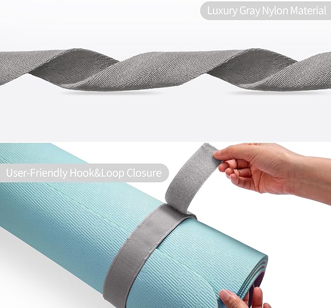 Trilancer Adjustable Yoga Mat Strap With Hook and Loop Closure, Yoga Mat Holder Carrier,and Organizing-Mat Not Included-GravixFit
