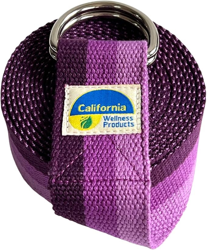 California Yoga Strap | Yoga Belt with Safe Adjustable D-Ring Buckle for Pilates | Stretching Strap | Exercise Bands | Physical Therapy | Improves Sitting Posture-GravixFit
