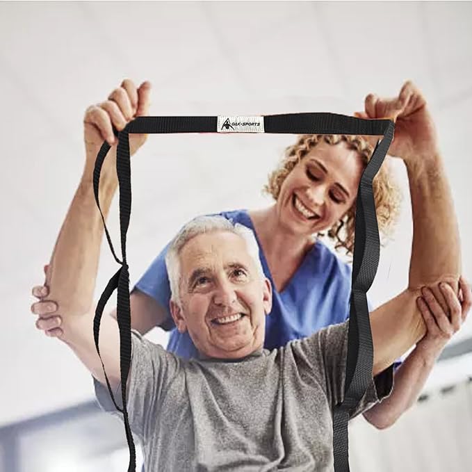 Stretching Strap Yoga Strap with Loops, Stretch Straps for Physical Therapy, Non-Elastic Exercise Strap for Pilates, Dance and Gymnastics with Workout Guide-GravixFit