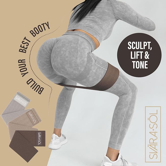 Fabric Resistance Bands Set of 3 for Legs, Glutes, Arms, Booty Bands for Women and Men, Resistance Bands for Working Out, Physical Therapy, Strength Training, Elastic Bands for Exercise-GravixFit