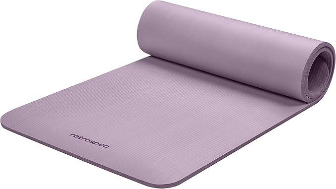 Retrospec Solana Yoga Mat 1/2" Thick w/Nylon Strap for Men & Women - Non Slip Exercise Mat for Yoga, Pilates, Stretching, Floor & Fitness Workouts-GravixFit