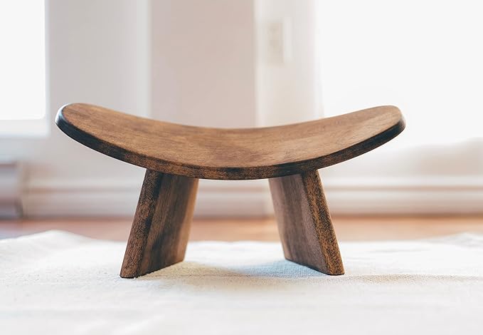 Meditation Bench IKUKO Original, Portable Version with Bag, Locally Handmade Wooden Kneeling Ergonomic Seiza Seat, Prana Yoga - 2 Colors, 3 Height Sizes-GravixFit